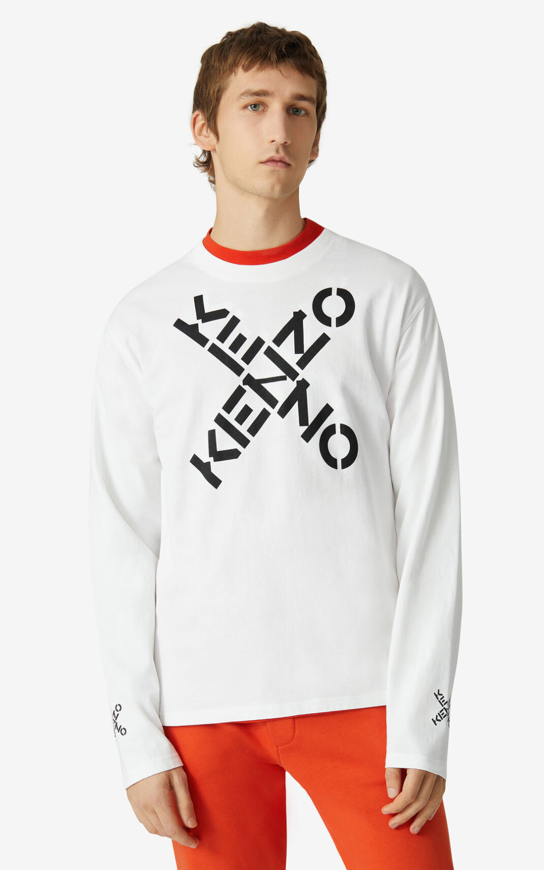 Kenzo Sport Big X μπλουζακια ανδρικα ασπρα | GR400198